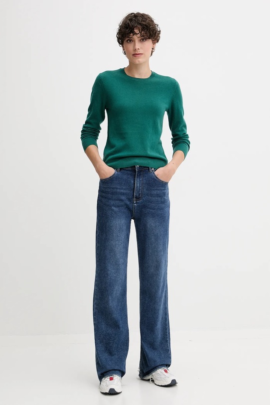 United Colors of Benetton sweter wełniany 1002D1K01 turkusowy AW25