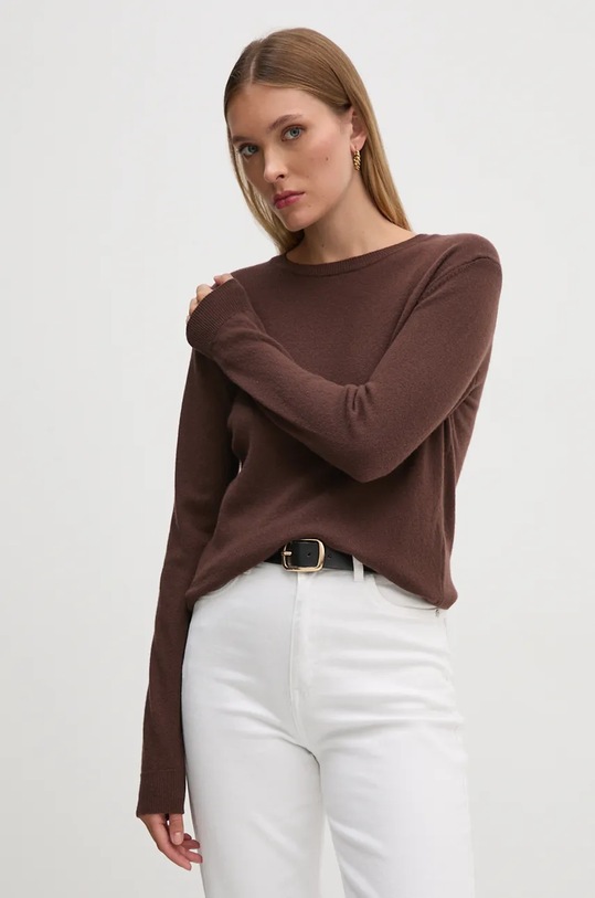 Vlněný svetr United Colors of Benetton hnědá 1002D1K01