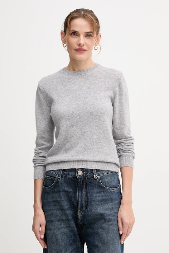United Colors of Benetton sweter wełniany okrągły szary 1002D1K01