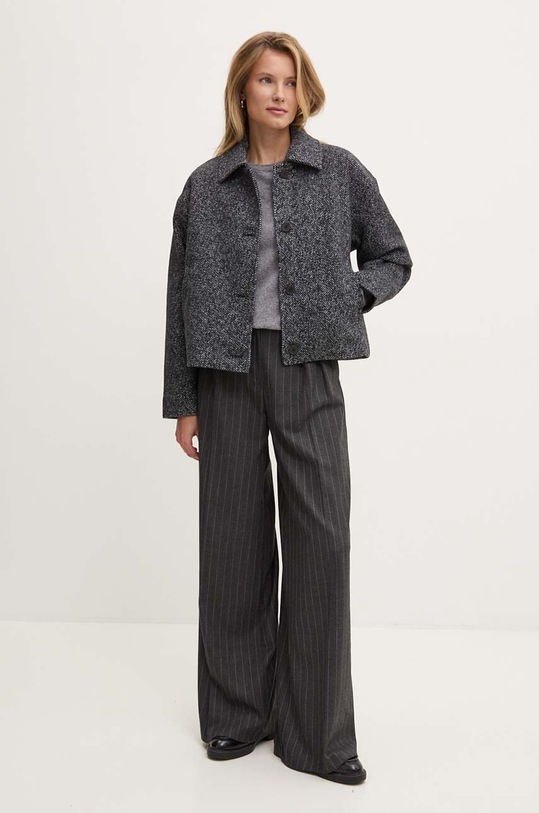 United Colors of Benetton sweter wełniany 1002D1K01 szary AW25