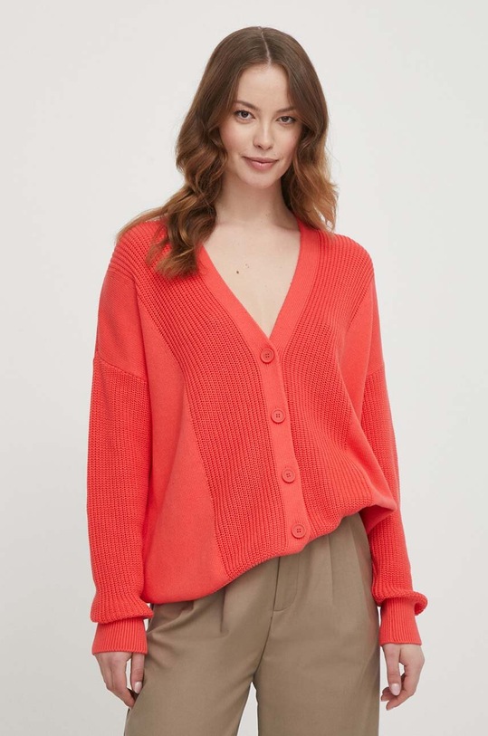 United Colors of Benetton kardigan bawełniany bawełna czerwony 1494D603L