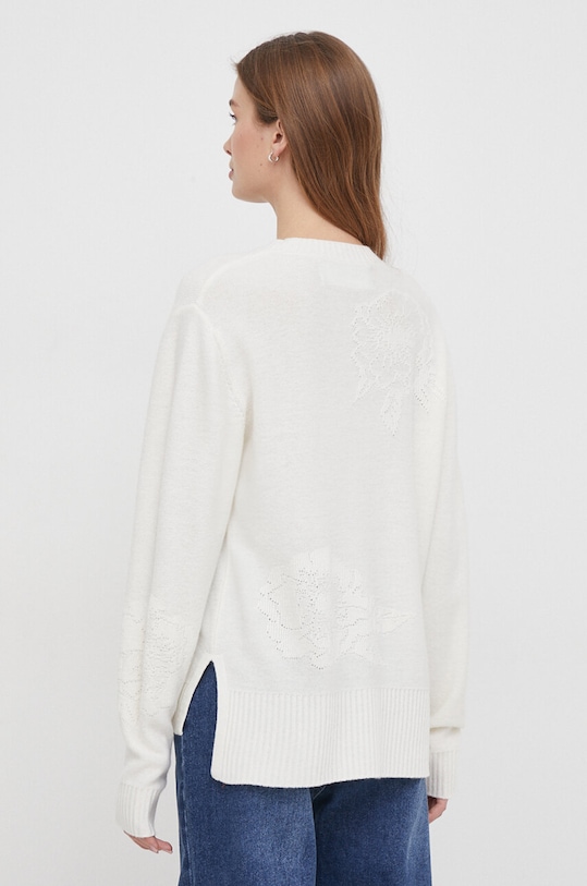 Odzież United Colors of Benetton sweter z domieszką wełny 1235D109W beżowy