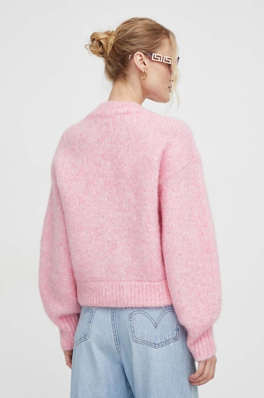 Odzież American Vintage kardigan wełniany BAC19AH23POUPCH różowy