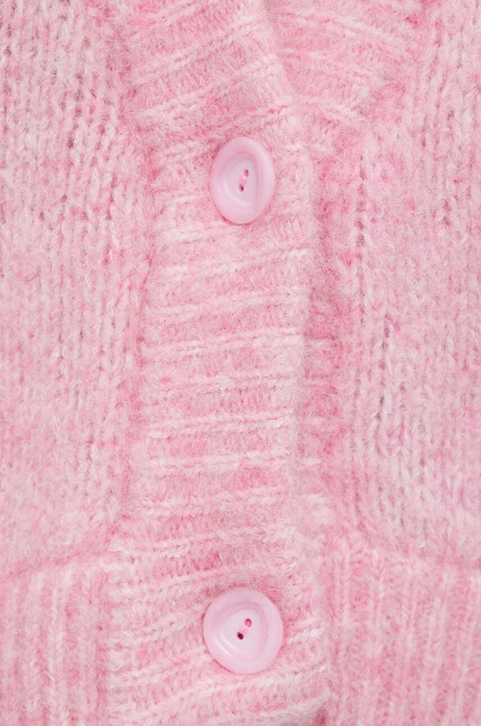 American Vintage kardigan wełniany BAC19AH23POUPCH różowy