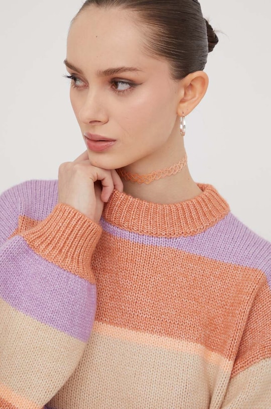 Svetr z vlněné směsi Roxy vícebarevná ERJSW03589