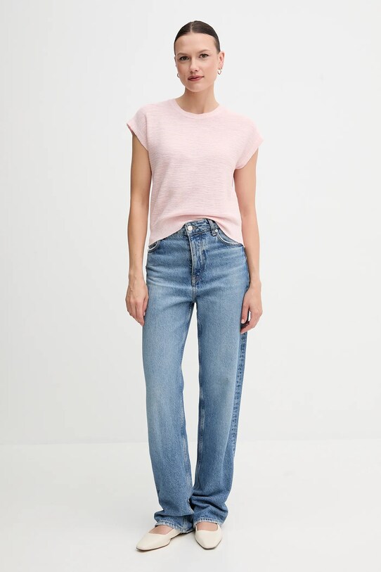 United Colors of Benetton gilè con aggiunta di lino 105GD109Z rosa SS25