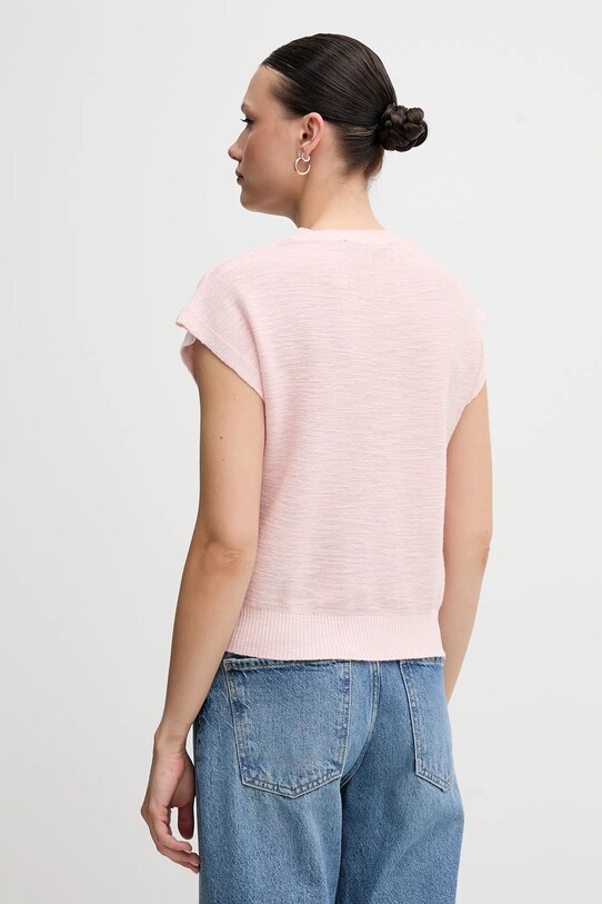 Abbigliamento United Colors of Benetton gilè con aggiunta di lino 105GD109Z rosa