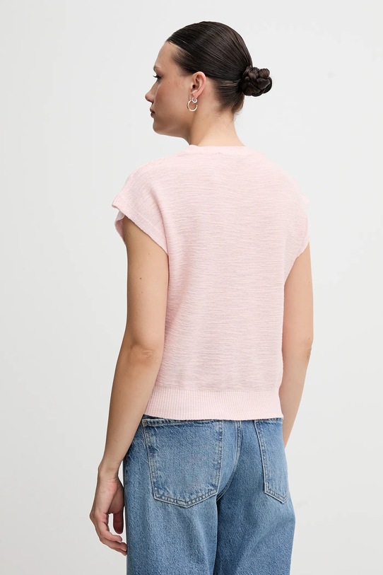 Îmbrăcăminte United Colors of Benetton vestă cu amestec de in 105GD109Z roz