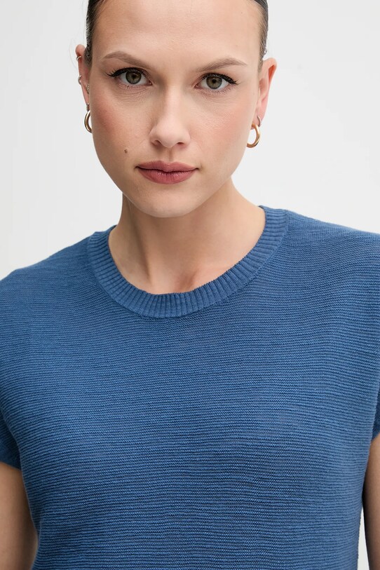 United Colors of Benetton mellény vászonkeverékből kék 105GD109Z