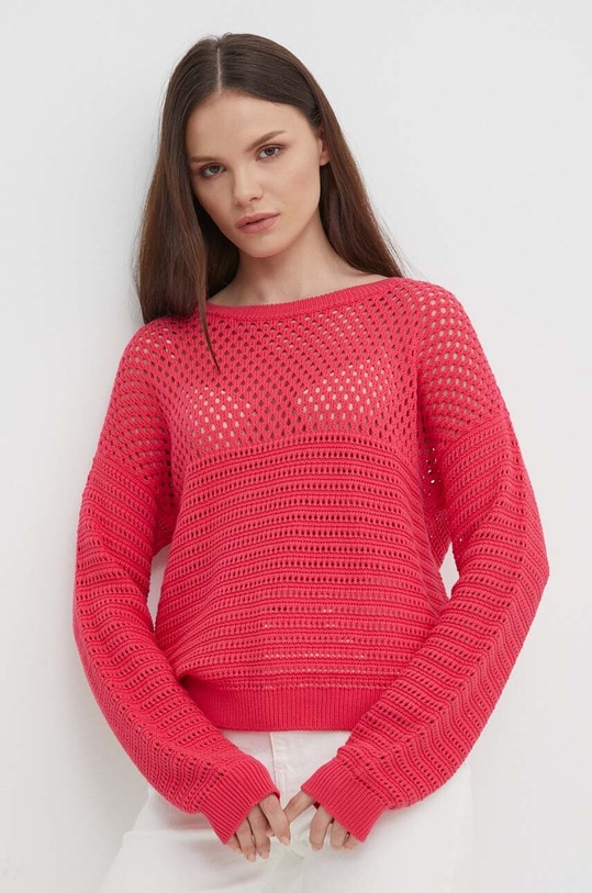 Bavlněný svetr United Colors of Benetton růžová 1077D10AE