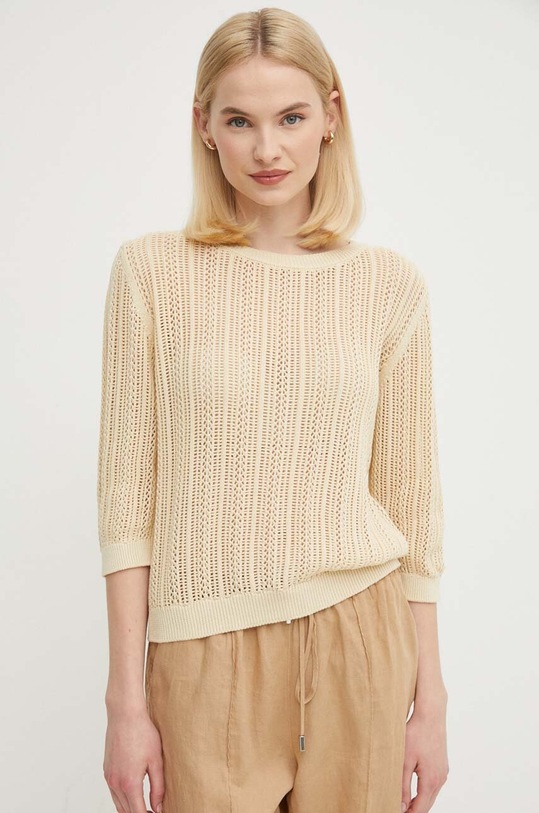 United Colors of Benetton sweter bawełniany bawełna beżowy 1394D10AF