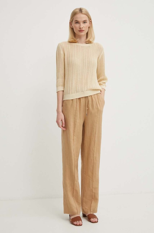 United Colors of Benetton sweter bawełniany 1394D10AF beżowy SS24