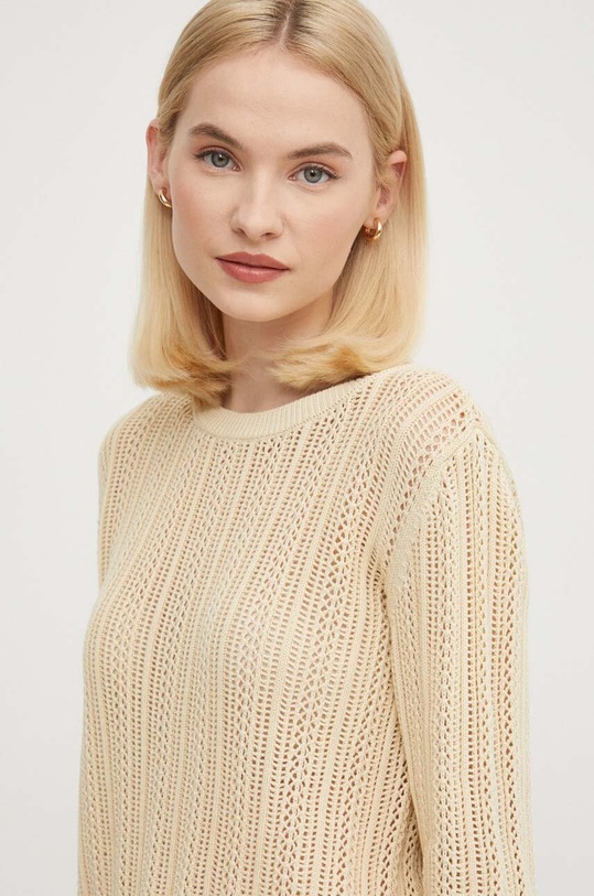 United Colors of Benetton sweter bawełniany beżowy 1394D10AF