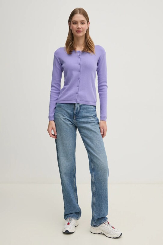 United Colors of Benetton pamut kardigán 1091D5558 lila AA00
