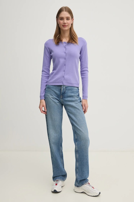United Colors of Benetton kardigan bawełniany 1091D5558 fioletowy AA00
