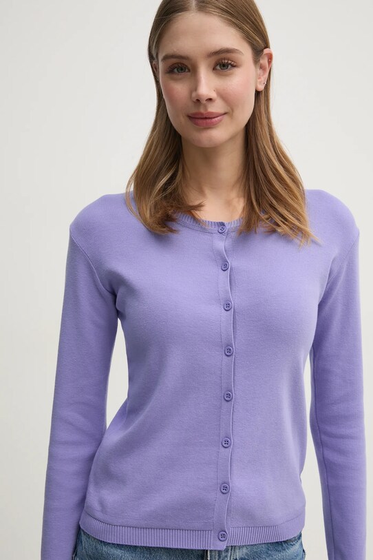 United Colors of Benetton pamut kardigán lila 1091D5558