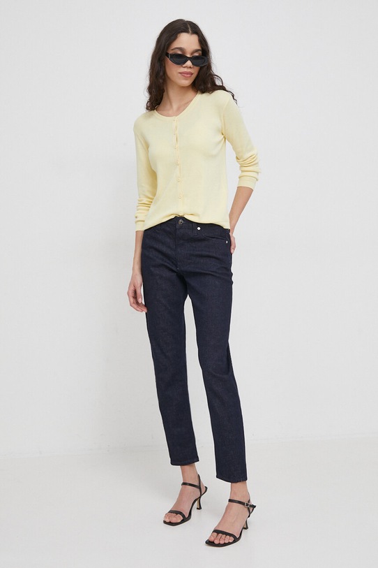 United Colors of Benetton kardigan bawełniany 1091D5558 żółty AA00