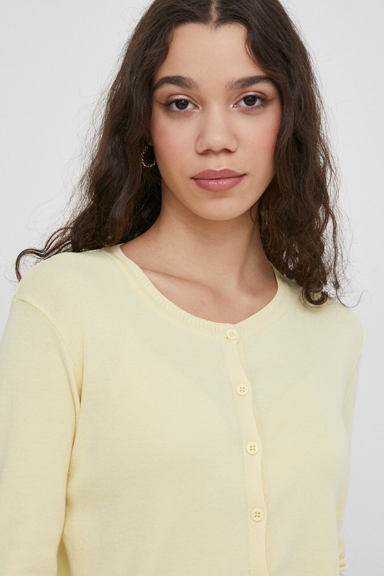 United Colors of Benetton kardigan bawełniany żółty 1091D5558