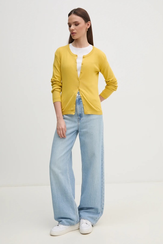 United Colors of Benetton cardigan in cotone 1091D5558 giallo AA00