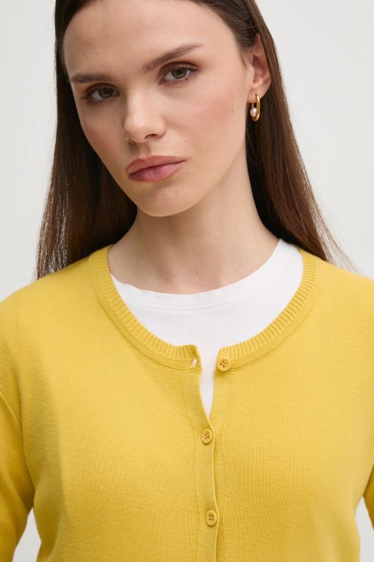 United Colors of Benetton cardigan in cotone giallo 1091D5558