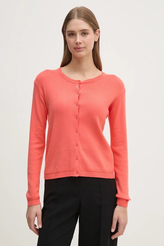 United Colors of Benetton cardigan din bumbac uni portocaliu 1091D5558