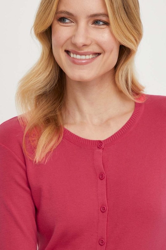 United Colors of Benetton kardigan bawełniany różowy 1091D5558