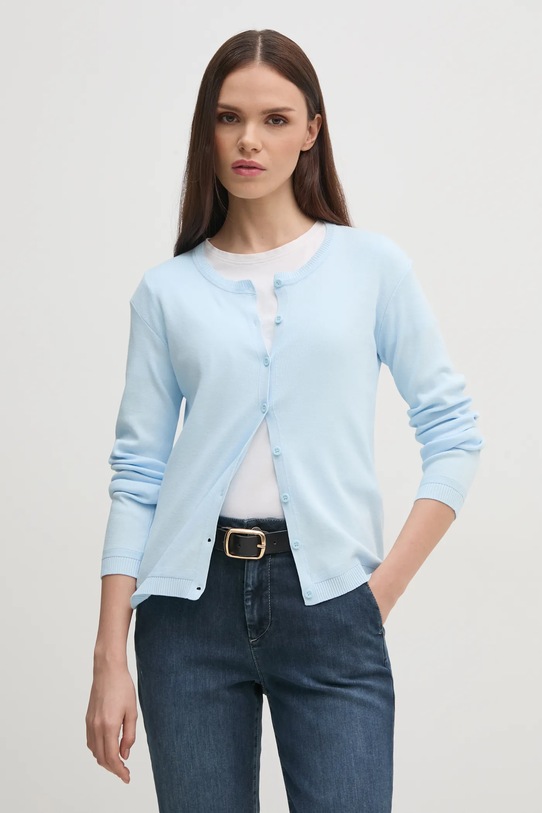 Bavlněný kardigan United Colors of Benetton bavlna modrá 1091D5558