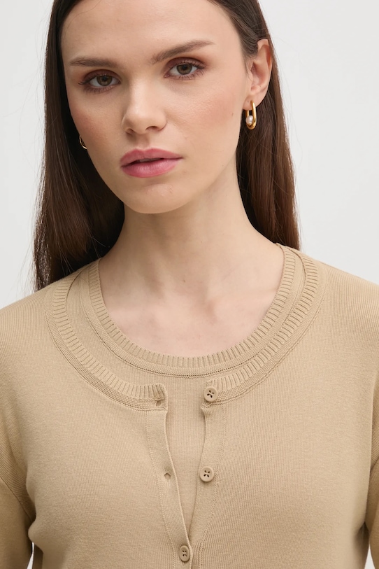 Βαμβακερή ζακέτα United Colors of Benetton μπεζ 1091D5558