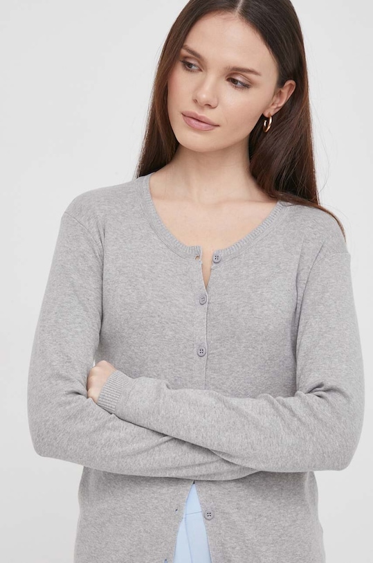 United Colors of Benetton kardigan bawełniany bawełna szary 1091D5558