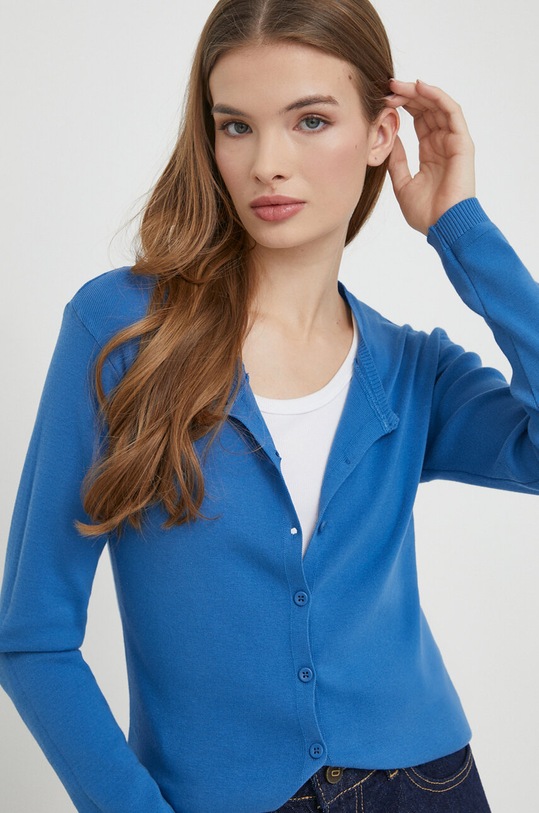 United Colors of Benetton kardigan bawełniany bawełna niebieski 1091D5558
