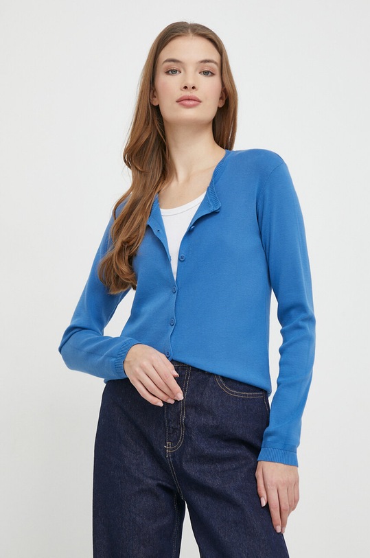 Odzież United Colors of Benetton kardigan bawełniany 1091D5558 niebieski