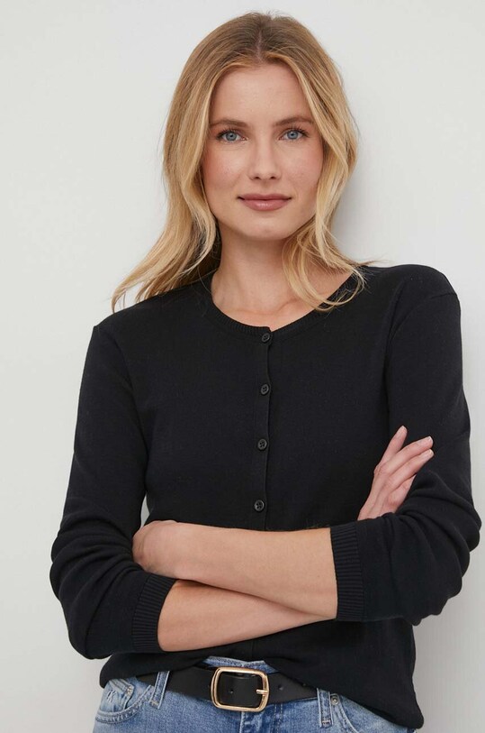 United Colors of Benetton kardigan bawełniany bawełna czarny 1091D5558