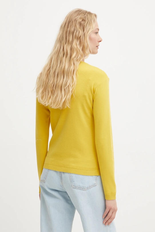 Ρούχα Βαμβακερό πουλόβερ United Colors of Benetton 1091D1M08 κίτρινο
