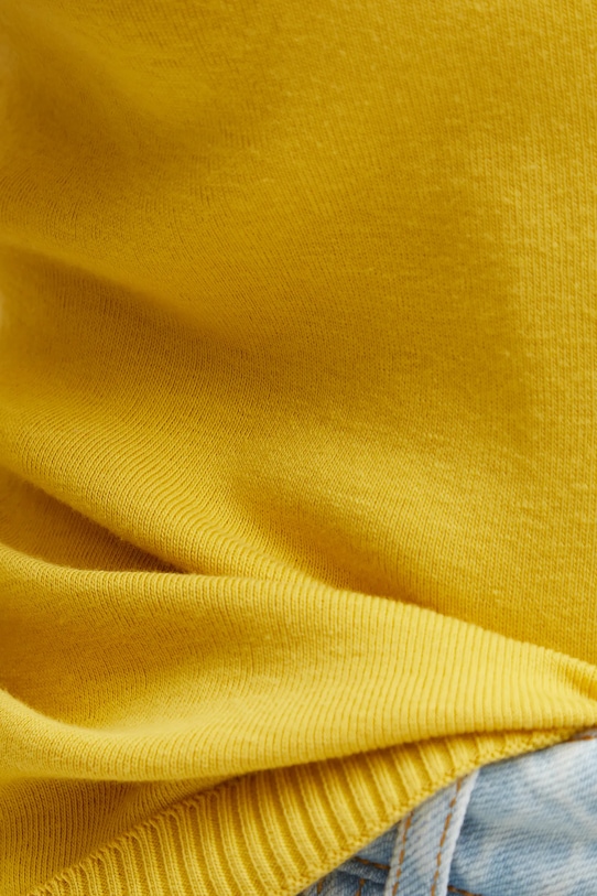 Βαμβακερό πουλόβερ United Colors of Benetton 1091D1M08 κίτρινο