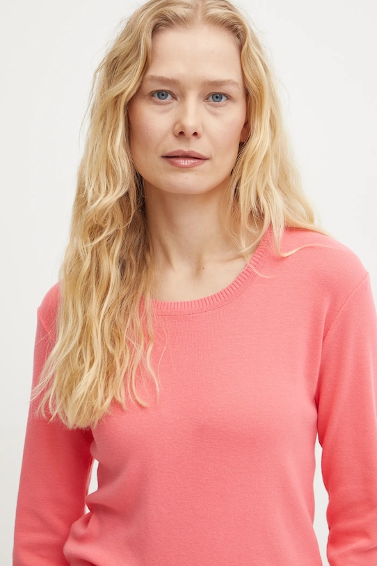 United Colors of Benetton sweter bawełniany różowy 1091D1M08