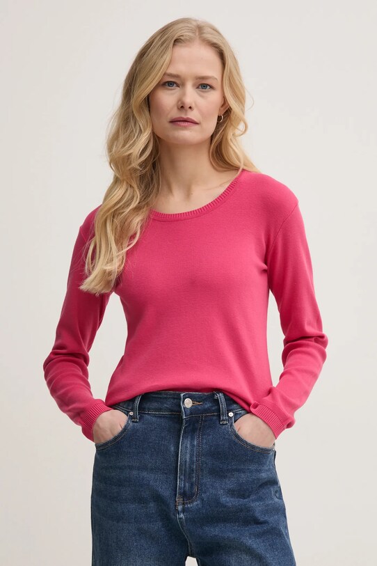 Бавовняний светр United Colors of Benetton бавовна рожевий 1091D1M08