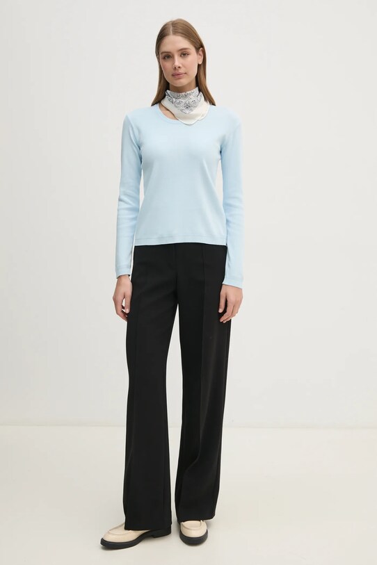 Хлопковый свитер United Colors of Benetton 1091D1M08 голубой SS25
