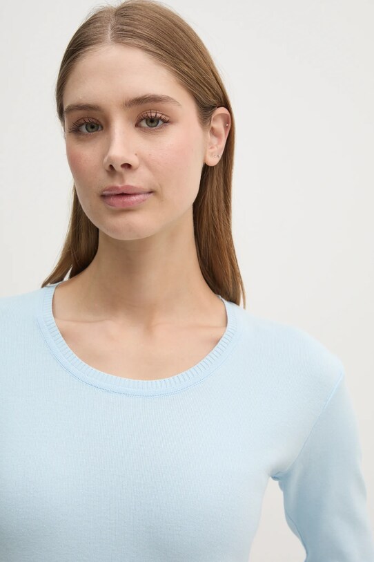 Хлопковый свитер United Colors of Benetton голубой 1091D1M08