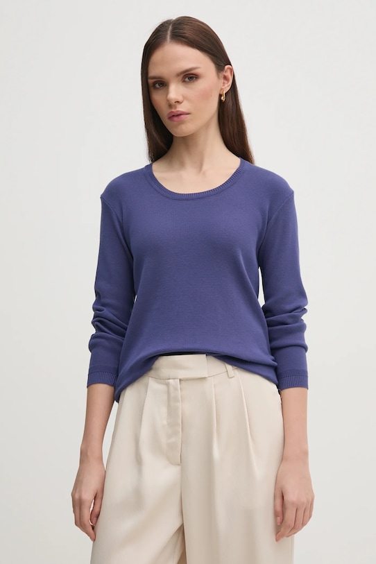 United Colors of Benetton sweter bawełniany bawełna granatowy 1091D1M08
