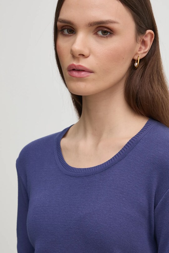 United Colors of Benetton sweter bawełniany granatowy 1091D1M08