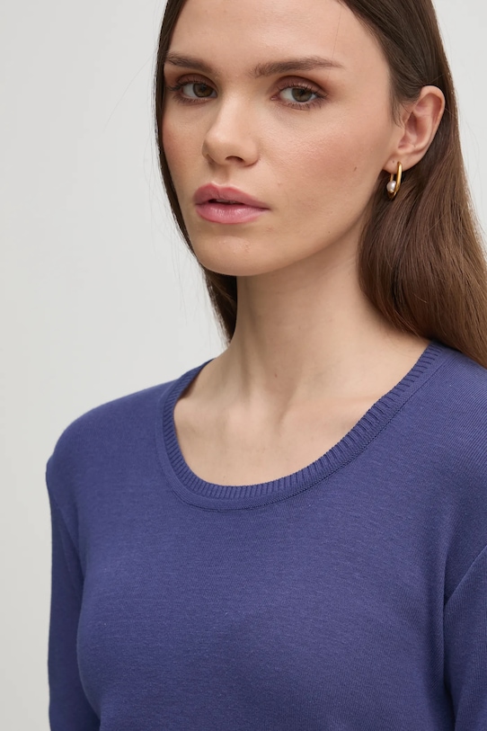 United Colors of Benetton sweter bawełniany granatowy 1091D1M08