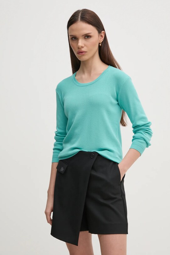 Бавовняний светр United Colors of Benetton бавовна бірюзовий 1091D1M08