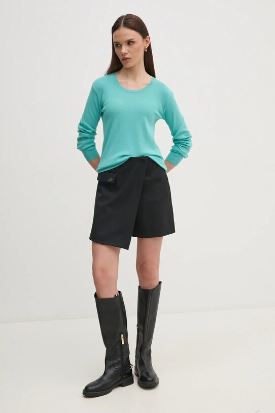 Бавовняний светр United Colors of Benetton 1091D1M08 бірюзовий SS25