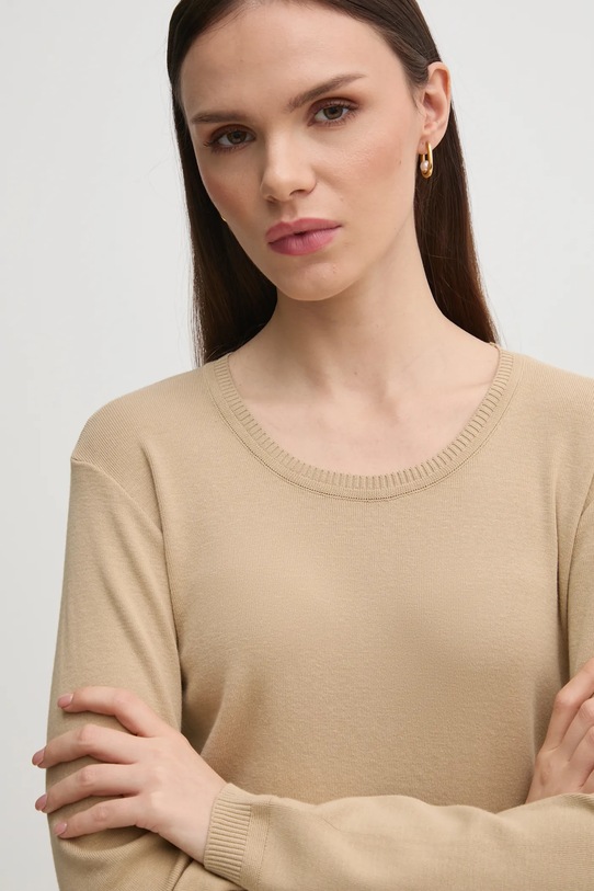 United Colors of Benetton pulover de bumbac bej 1091D1M08