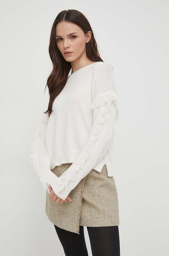 United Colors of Benetton sweter bawełniany bawełna beżowy 1077D10A6