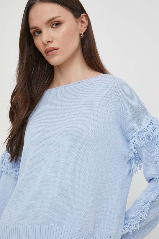 Pamučni pulover United Colors of Benetton plava 1077D10A6