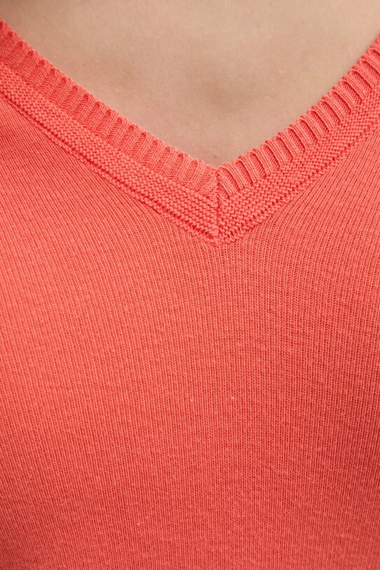 Bombažen pulover United Colors of Benetton 1091D4625 oranžna