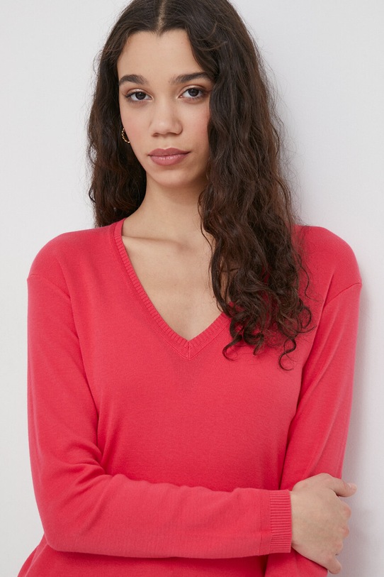 United Colors of Benetton sweter bawełniany różowy 1091D4625