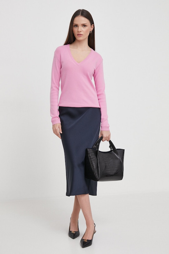 United Colors of Benetton sweter bawełniany 1091D4625 różowy AA00