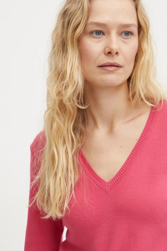 United Colors of Benetton sweter bawełniany różowy 1091D4625